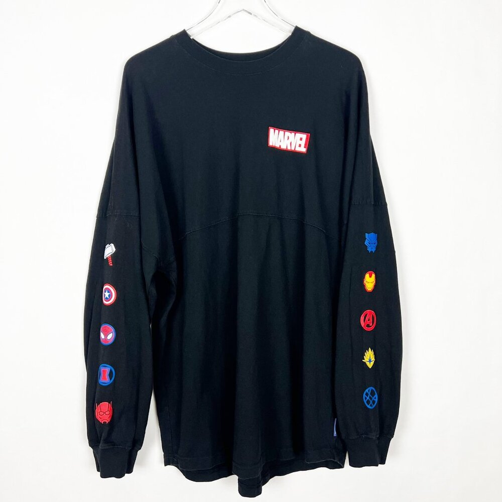 Disney Marvel Avengers Spirit Jersey Mens XXL Black Superheroes Comics T-Shirt